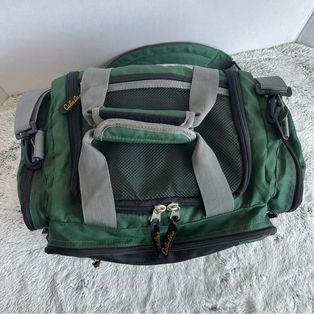 Cabela's Durable Nylon Catch-All Gear Bag Small Duffle Multi-Pocket Army Green
